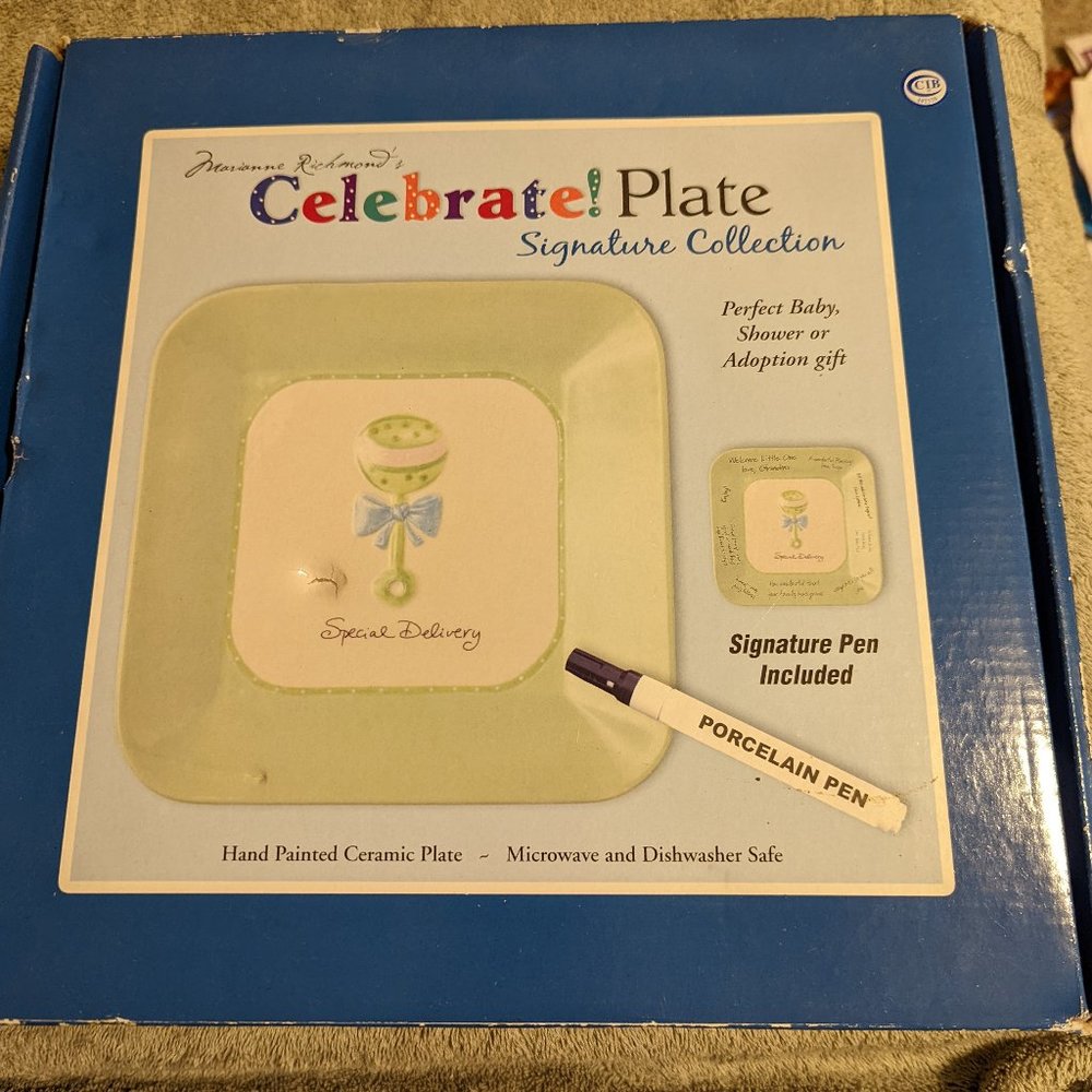 Personalized plate for newborn, new